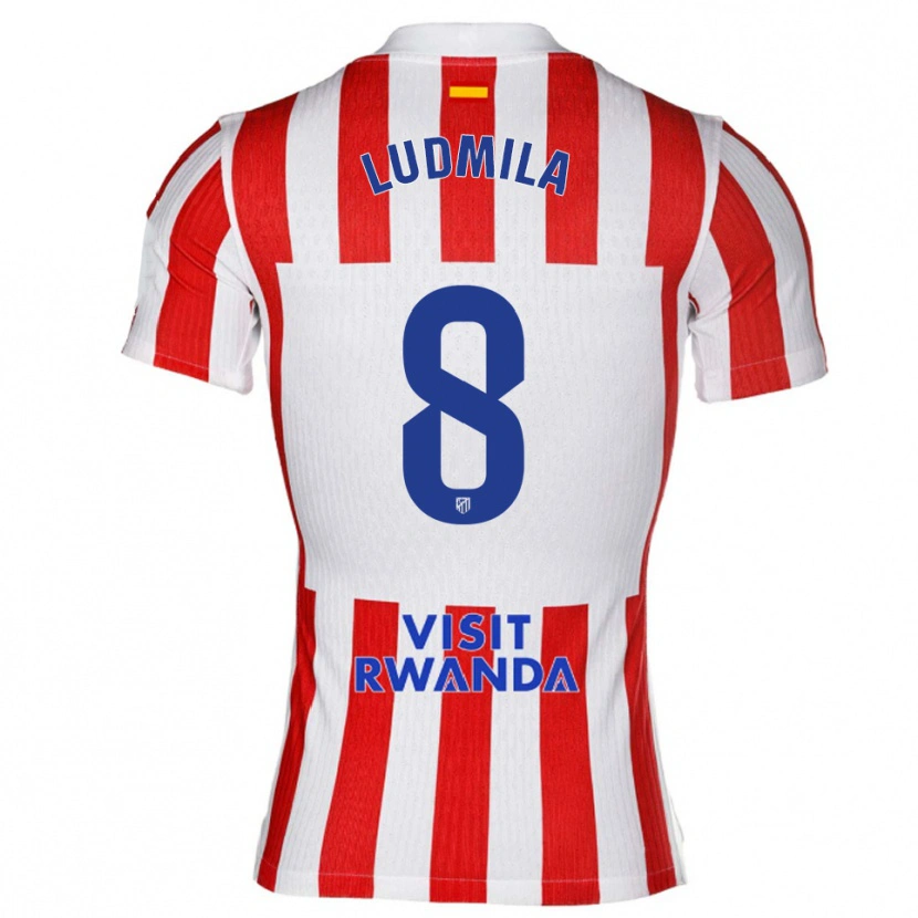 Danxen Dětské Ludmila #8 Červená Bílá Domů Hráčské Dresy 2025/26 Dres