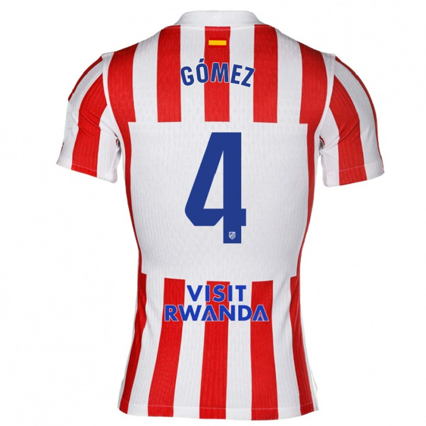 Danxen Dětské Mariano Gómez #4 Červená Bílá Domů Hráčské Dresy 2025/26 Dres
