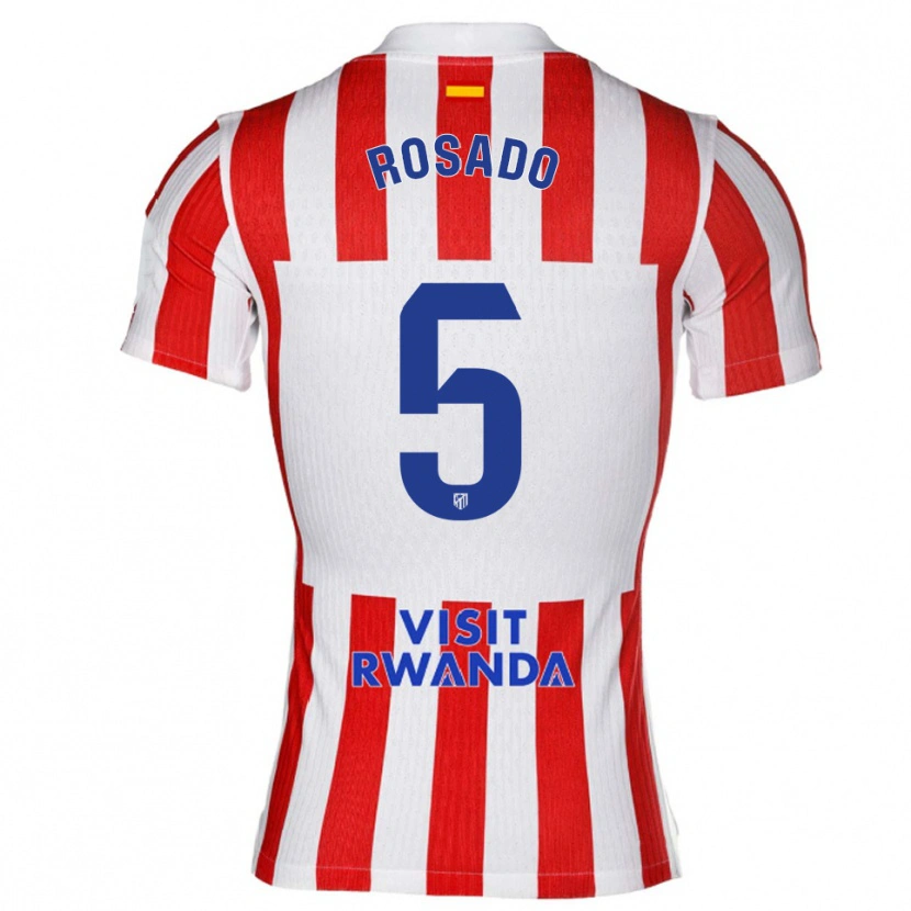 Danxen Dětské Diego Rosado #5 Červená Bílá Domů Hráčské Dresy 2025/26 Dres