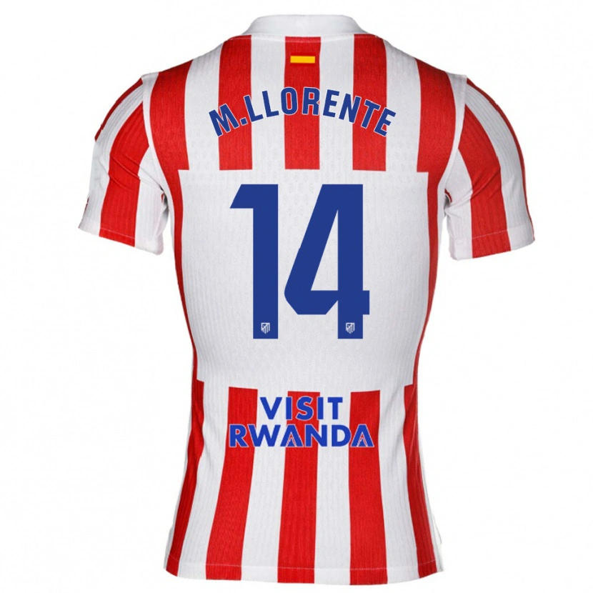 Danxen Dětské Marcos Llorente #14 Červená Bílá Domů Hráčské Dresy 2025/26 Dres
