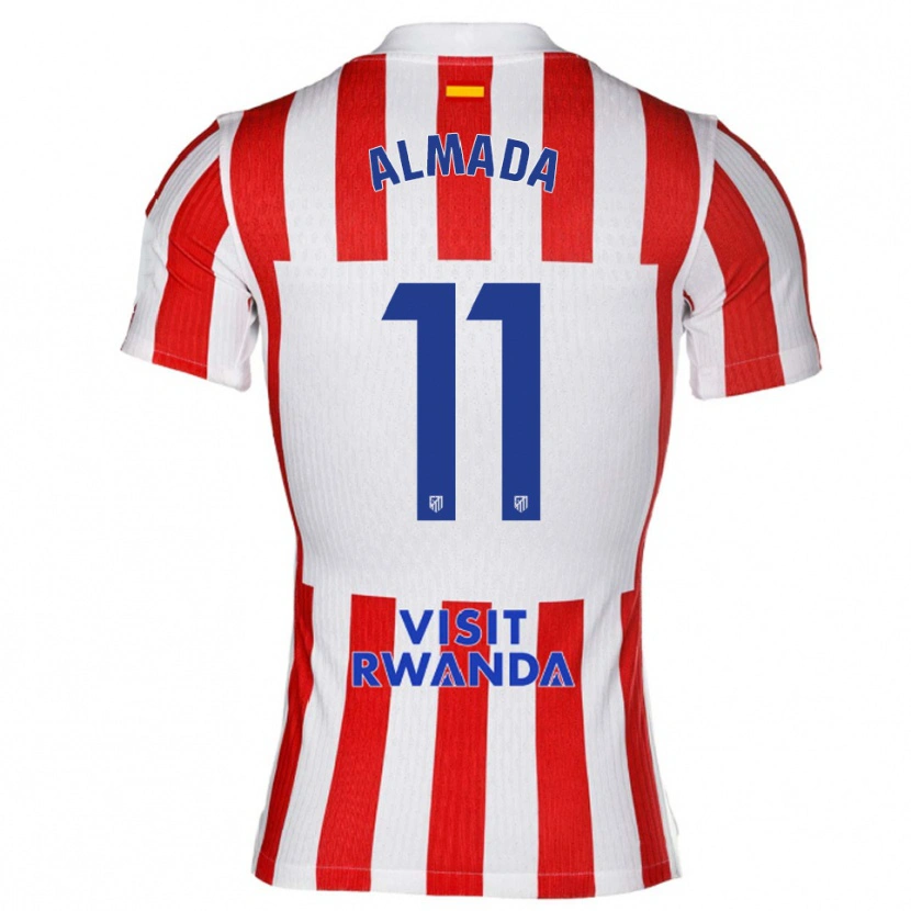 Danxen Dětské Thiago Almada #11 Červená Bílá Domů Hráčské Dresy 2025/26 Dres