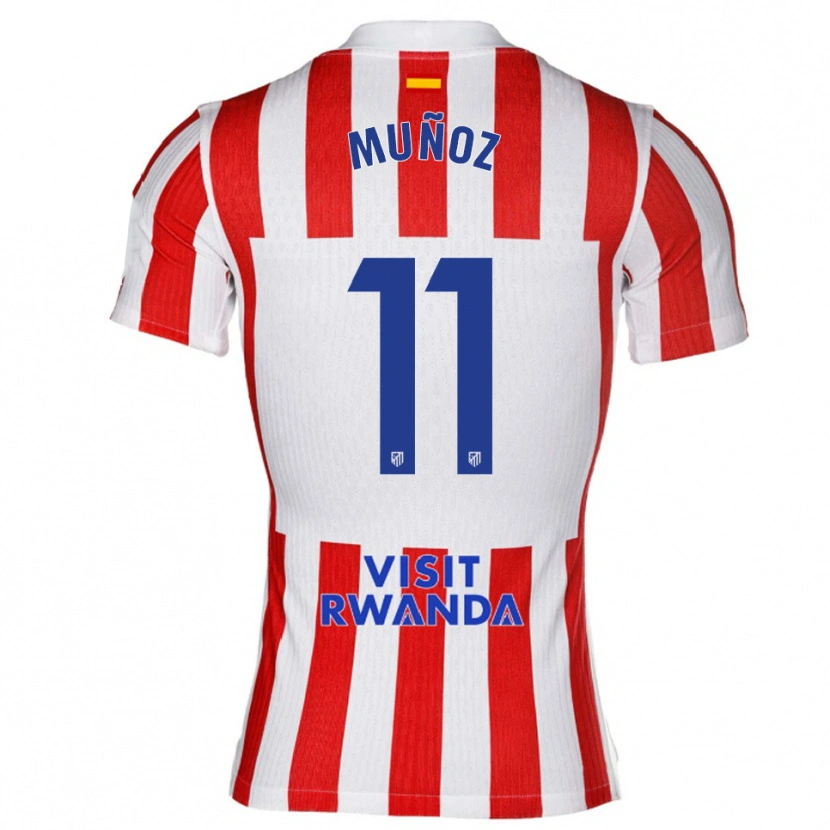 Danxen Dětské Dani Muñoz #11 Červená Bílá Domů Hráčské Dresy 2025/26 Dres