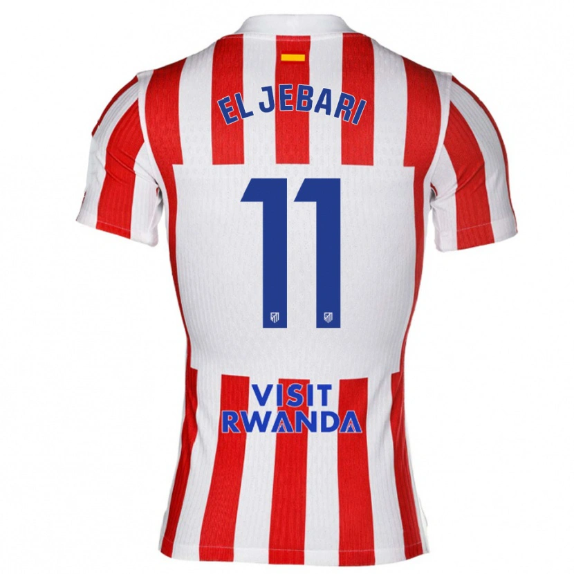 Danxen Dětské Salim El Jebari #11 Červená Bílá Domů Hráčské Dresy 2025/26 Dres
