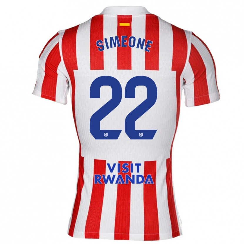 Danxen Dětské Giuliano Simeone #22 Červená Bílá Domů Hráčské Dresy 2025/26 Dres