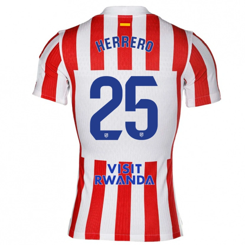 Danxen Dětské Alex Herrero #25 Červená Bílá Domů Hráčské Dresy 2025/26 Dres