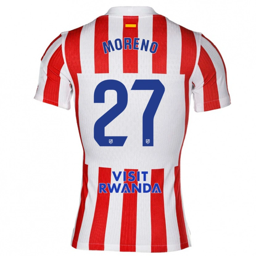 Danxen Dětské Emma Moreno #27 Červená Bílá Domů Hráčské Dresy 2025/26 Dres