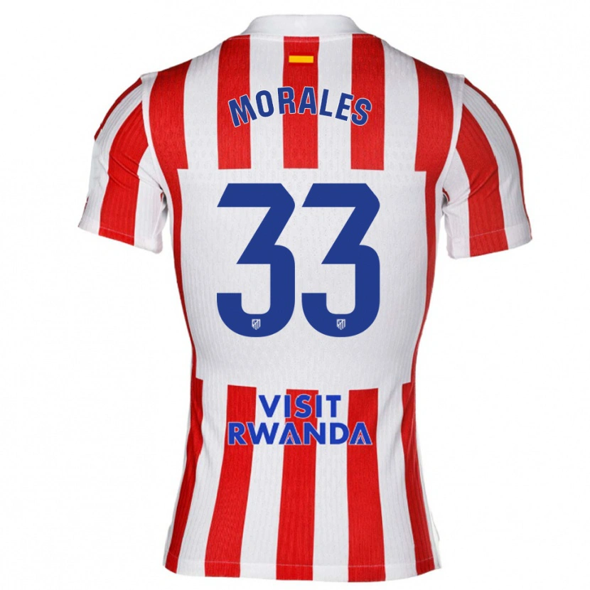 Danxen Dětské Luismi Morales #33 Červená Bílá Domů Hráčské Dresy 2025/26 Dres