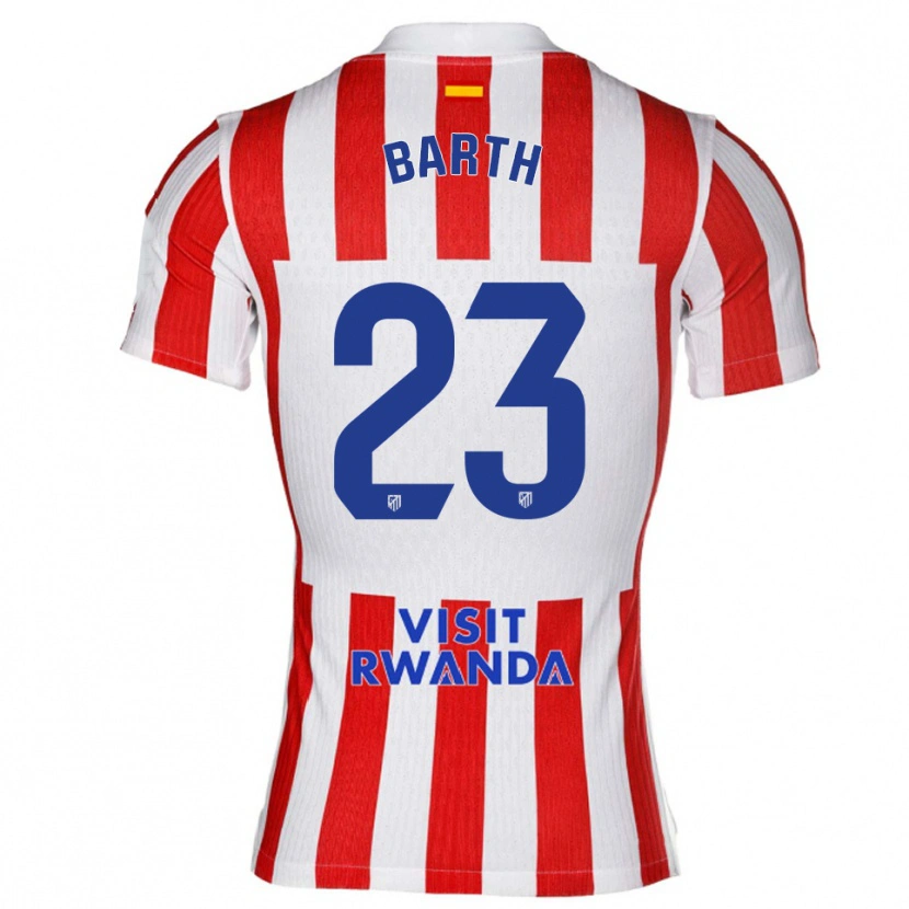 Danxen Dětské Merle Barth #23 Červená Bílá Domů Hráčské Dresy 2025/26 Dres