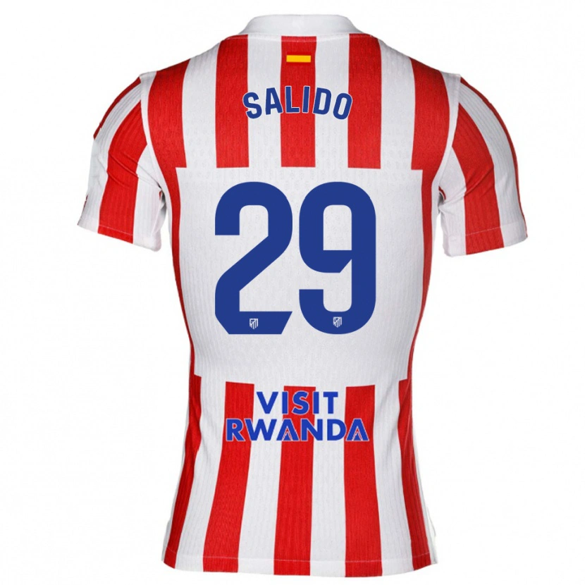 Danxen Dětské Alberto Salido #29 Červená Bílá Domů Hráčské Dresy 2025/26 Dres