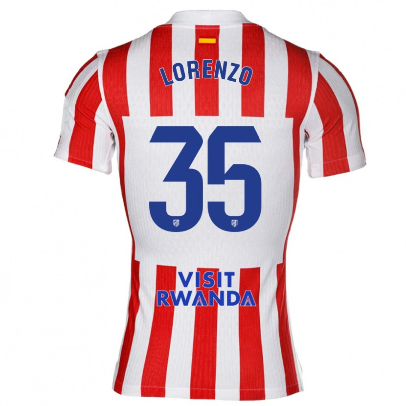 Danxen Dětské Diego Lorenzo #35 Červená Bílá Domů Hráčské Dresy 2025/26 Dres