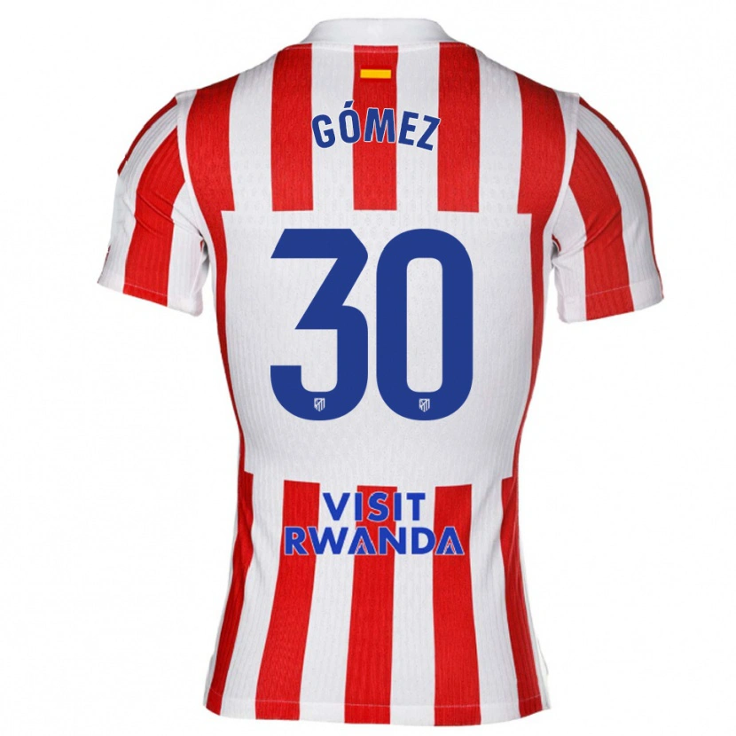 Danxen Dětské Rubén Gómez #30 Červená Bílá Domů Hráčské Dresy 2025/26 Dres