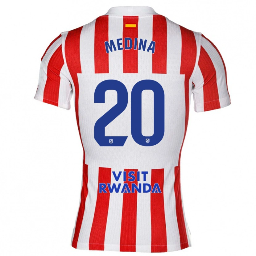 Danxen Dětské Andrea Medina #20 Červená Bílá Domů Hráčské Dresy 2025/26 Dres