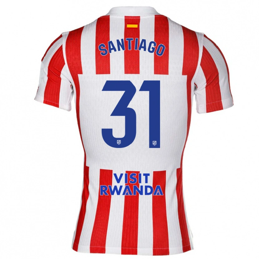Danxen Dětské Abraham Santiago #31 Červená Bílá Domů Hráčské Dresy 2025/26 Dres
