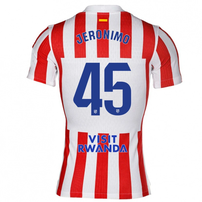 Danxen Dětské Isaiah Jeronimo #45 Červená Bílá Domů Hráčské Dresy 2025/26 Dres