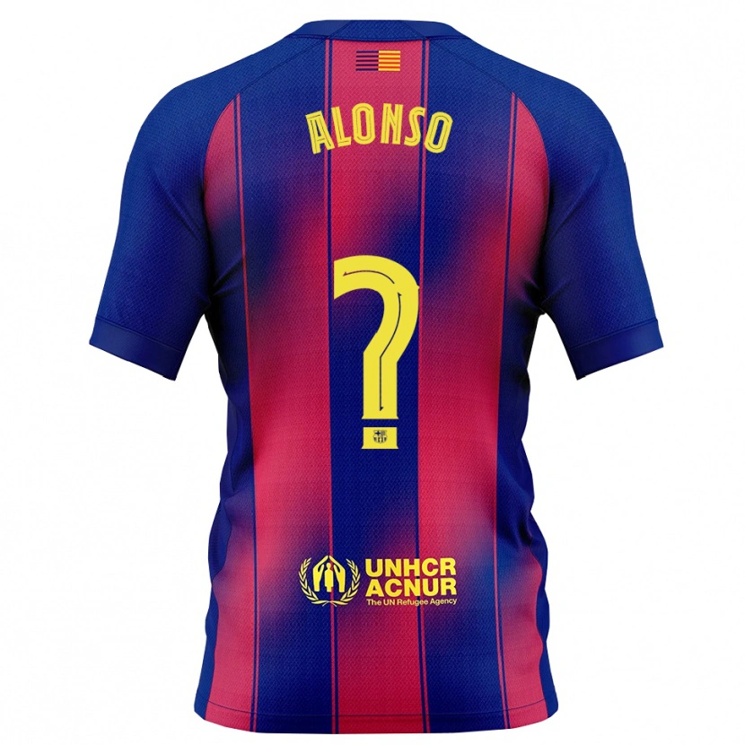 Danxen Dětské Aáron Alonso #0 Modrá Červená Domů Hráčské Dresy 2025/26 Dres