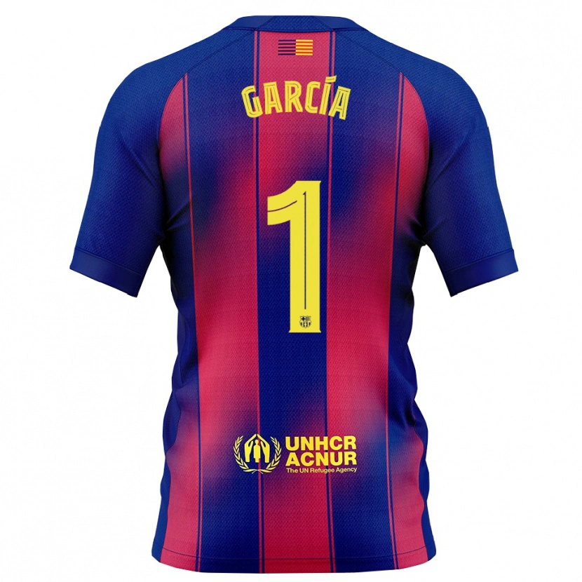 Danxen Dětské Joan García #1 Modrá Červená Domů Hráčské Dresy 2025/26 Dres