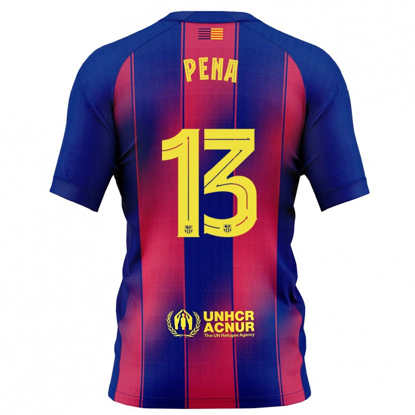 Danxen Dětské Iñaki Peña #13 Modrá Červená Domů Hráčské Dresy 2025/26 Dres