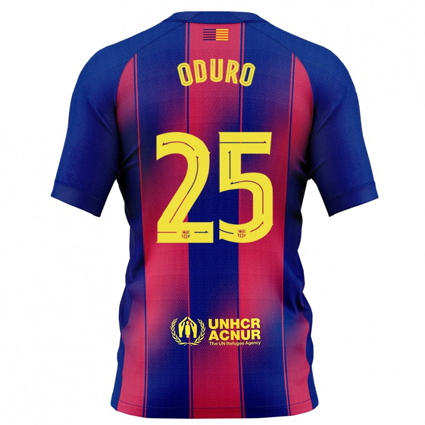 Danxen Dětské David Oduro #25 Modrá Červená Domů Hráčské Dresy 2025/26 Dres