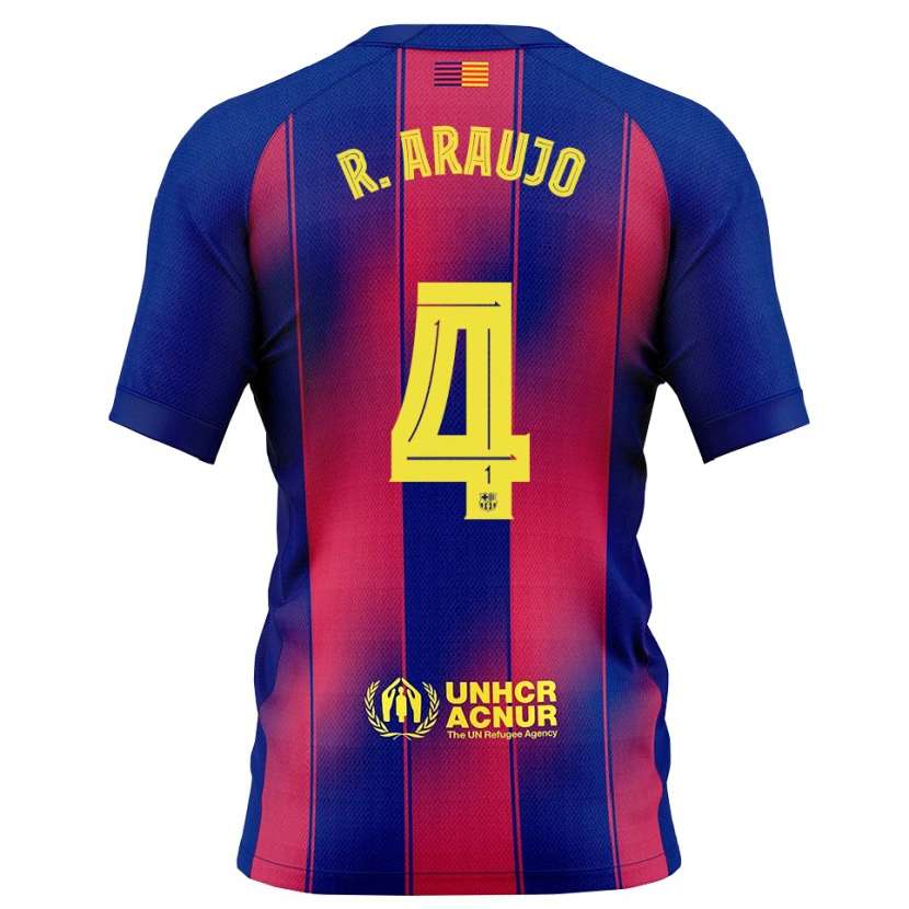 Danxen Dětské Ronald Araujo #4 Modrá Červená Domů Hráčské Dresy 2025/26 Dres