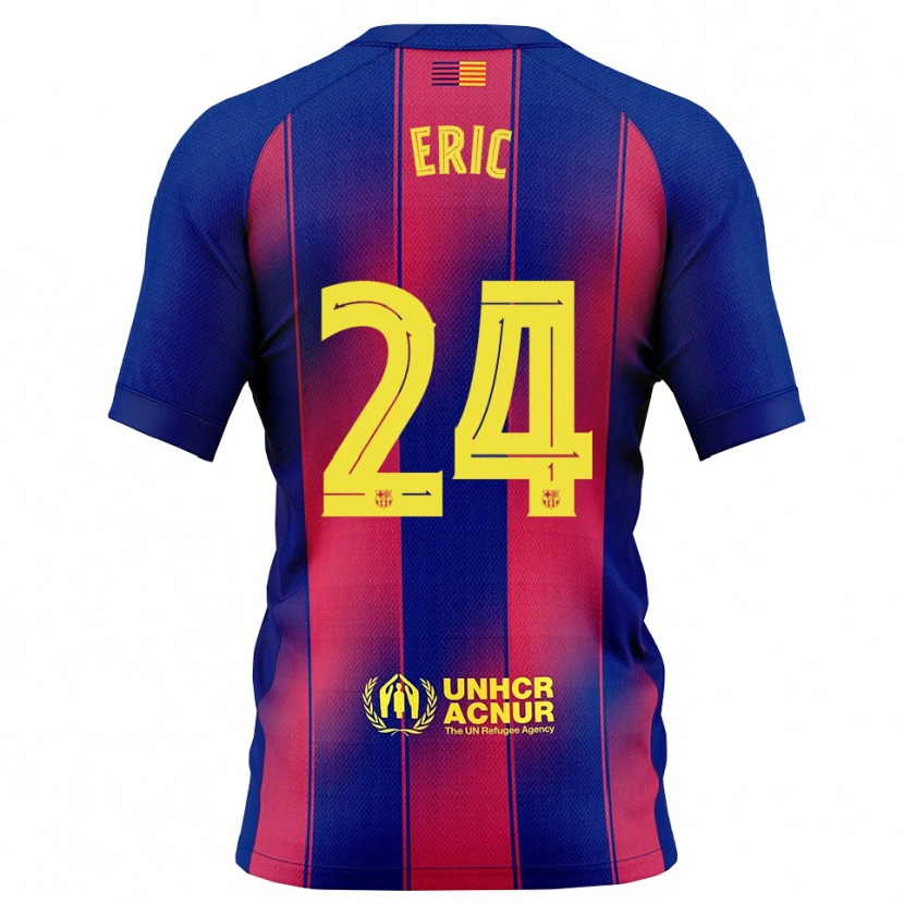 Danxen Dětské Eric García #24 Modrá Červená Domů Hráčské Dresy 2025/26 Dres