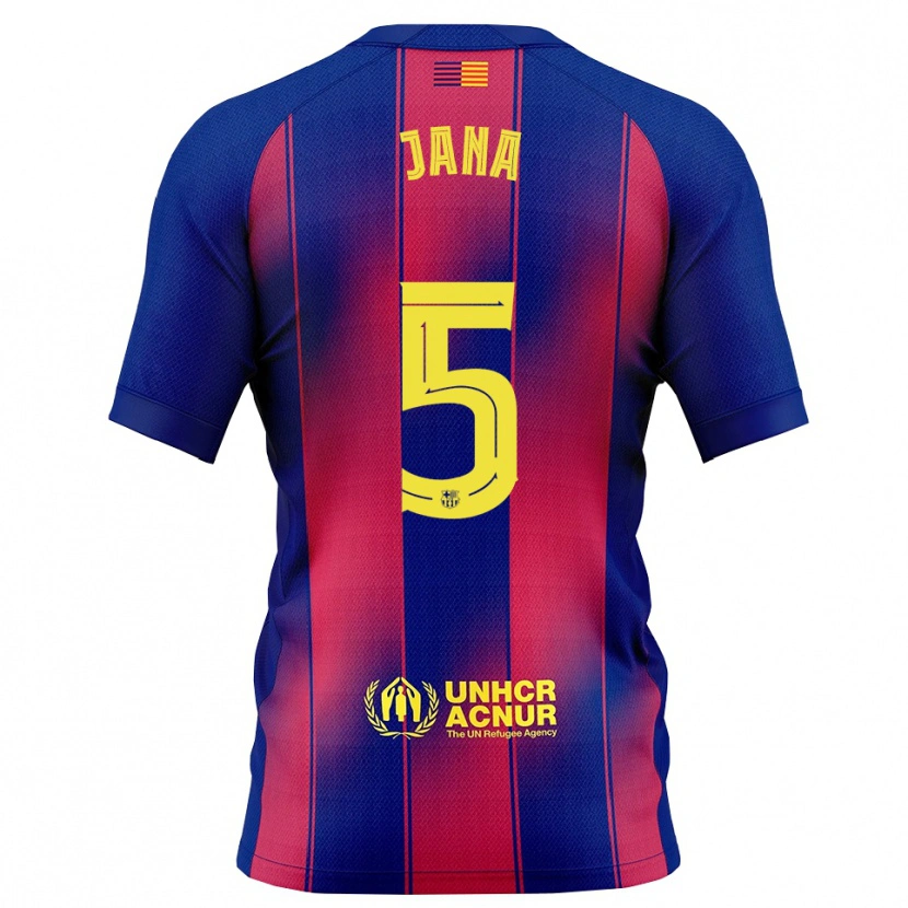 Danxen Dětské Jana Fernández #5 Modrá Červená Domů Hráčské Dresy 2025/26 Dres