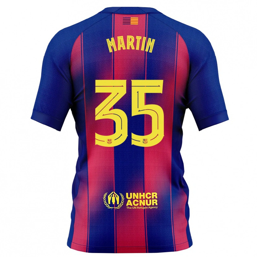 Danxen Dětské Gerard Martín #35 Modrá Červená Domů Hráčské Dresy 2025/26 Dres