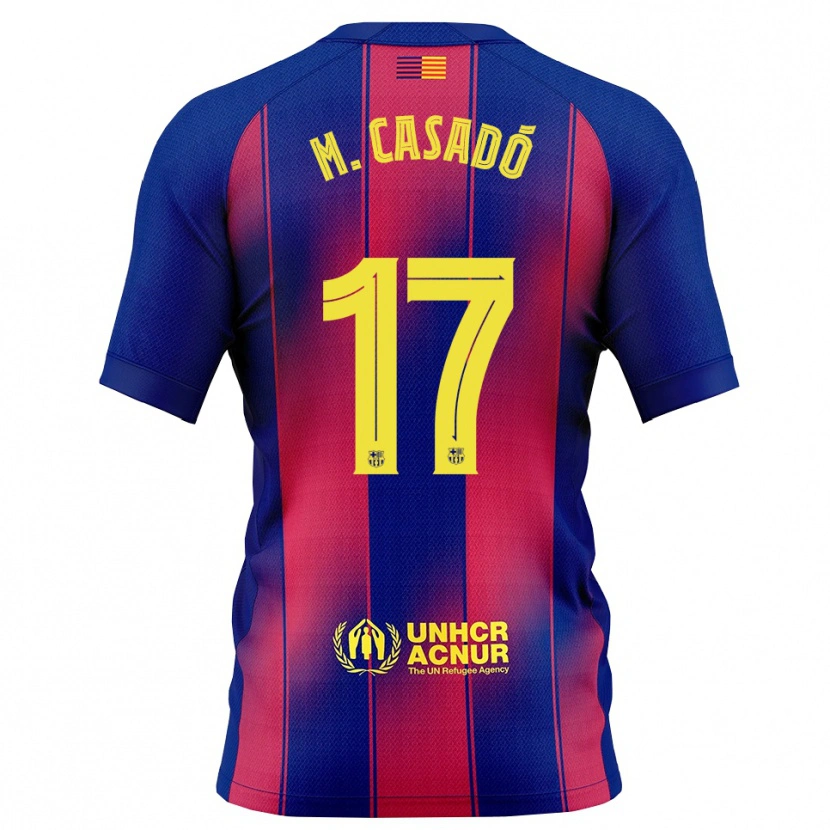 Danxen Dětské Marc Casadó #17 Modrá Červená Domů Hráčské Dresy 2025/26 Dres