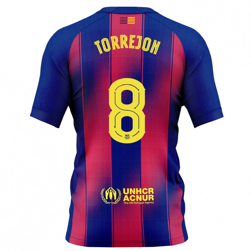 Danxen Dětské Marta Torrejon #8 Modrá Červená Domů Hráčské Dresy 2025/26 Dres