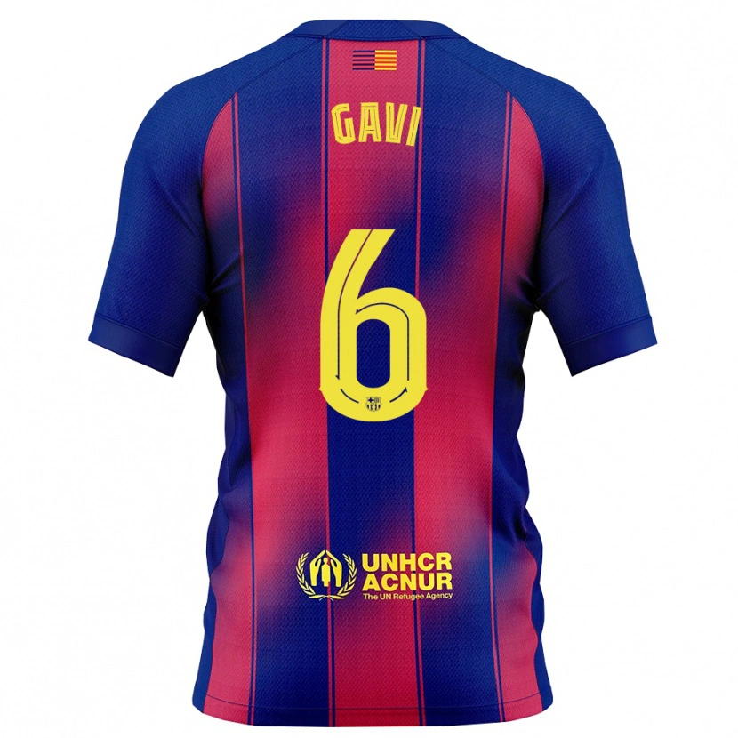 Danxen Dětské Gavi #6 Modrá Červená Domů Hráčské Dresy 2025/26 Dres