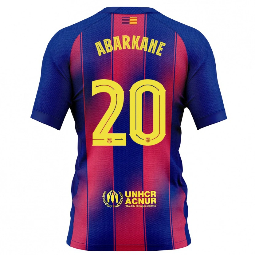 Danxen Dětské Ahmed Abarkane #20 Modrá Červená Domů Hráčské Dresy 2025/26 Dres