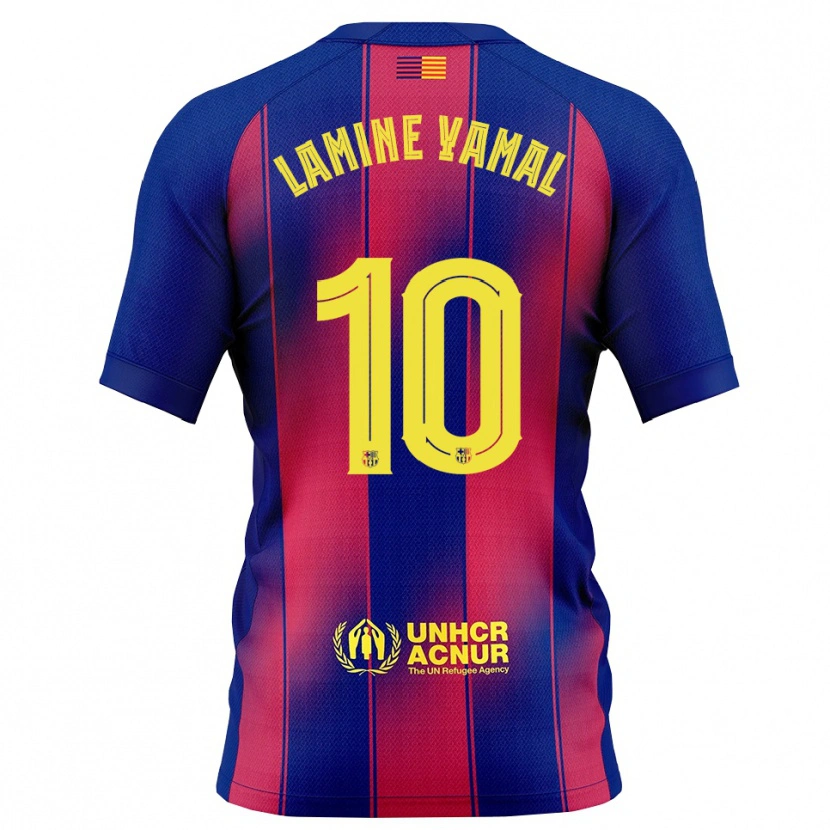 Danxen Dětské Lamine Yamal #10 Modrá Červená Domů Hráčské Dresy 2025/26 Dres