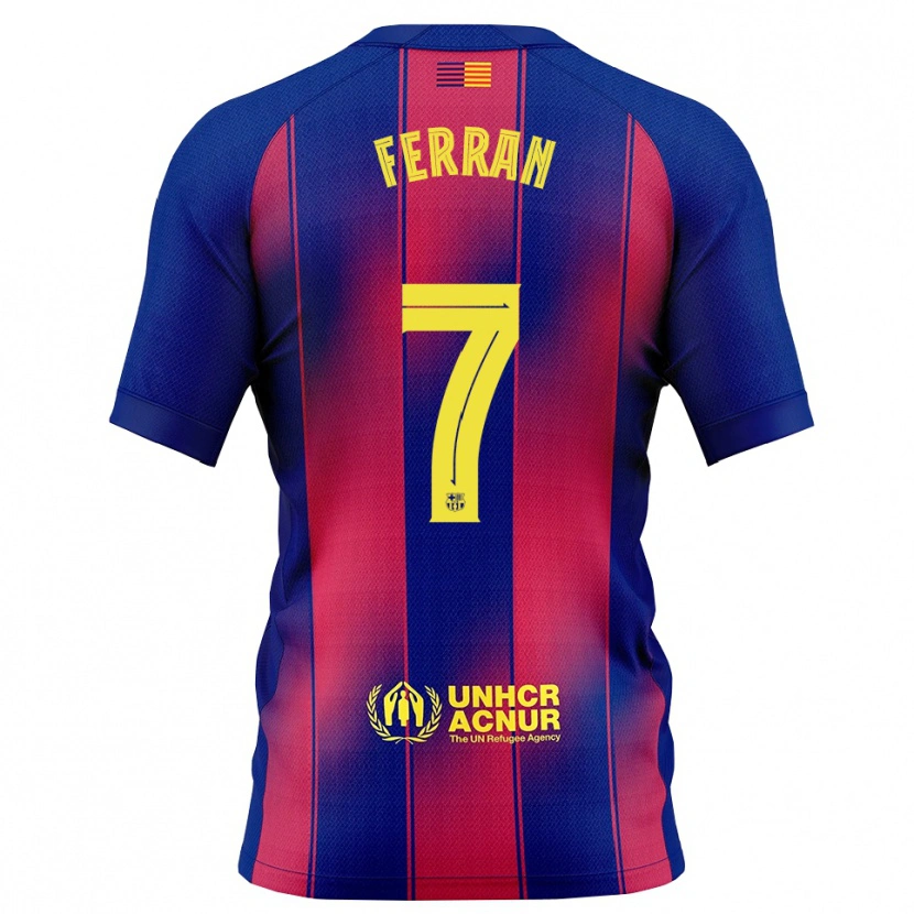 Danxen Dětské Ferran Torres #7 Modrá Červená Domů Hráčské Dresy 2025/26 Dres