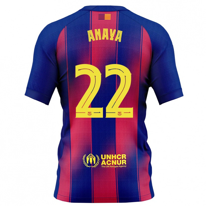 Danxen Dětské Joan Anaya #22 Modrá Červená Domů Hráčské Dresy 2025/26 Dres