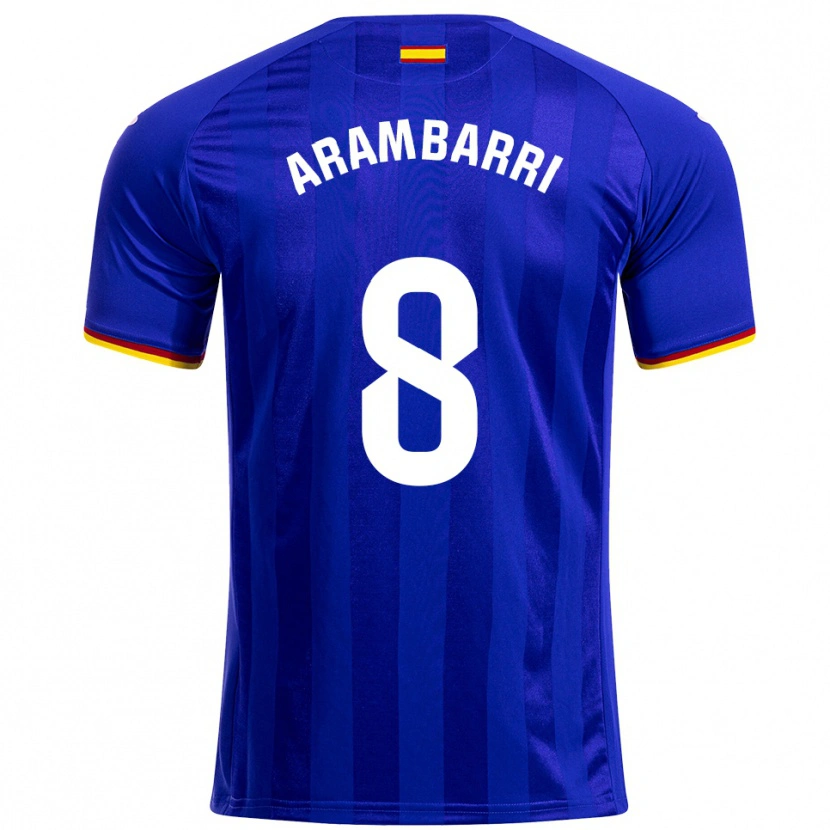 Danxen Dětské Mauro Arambarri #8 Modrá Červená Žlutá Domů Hráčské Dresy 2025/26 Dres