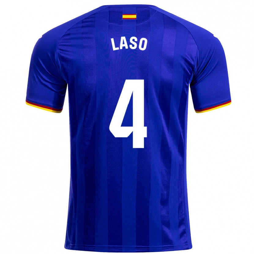 Danxen Dětské Lucas Laso #4 Modrá Červená Žlutá Domů Hráčské Dresy 2025/26 Dres