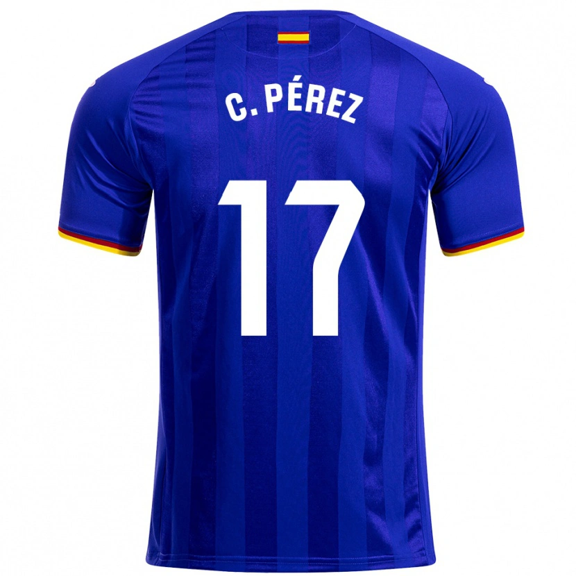 Danxen Dětské Carles Perez #17 Modrá Červená Žlutá Domů Hráčské Dresy 2025/26 Dres
