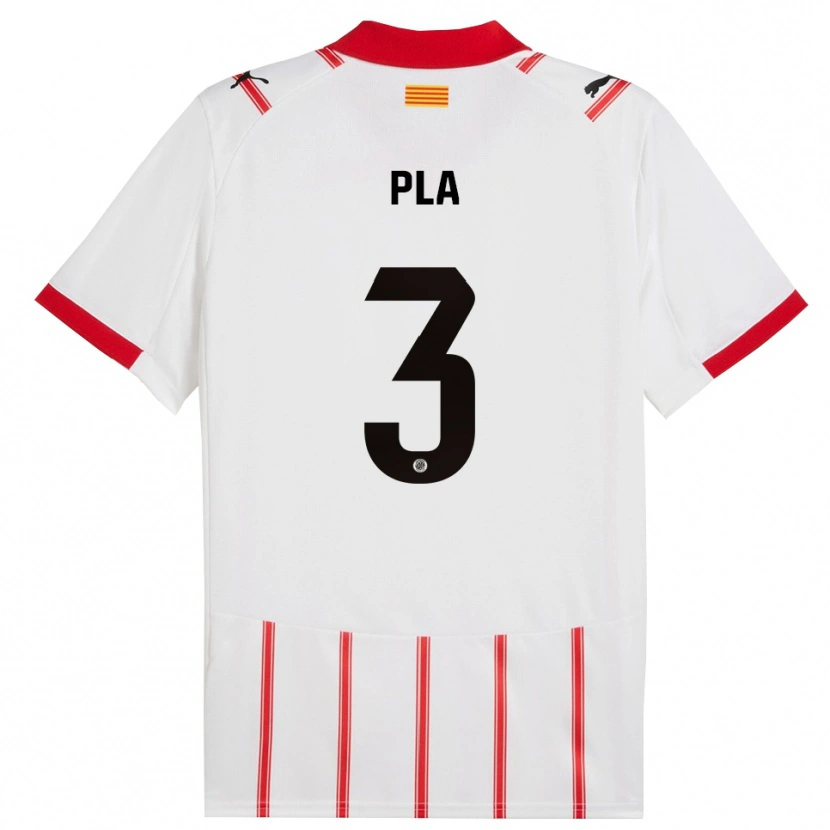 Danxen Dětské Marta Pla #3 Bílá Červená Domů Hráčské Dresy 2025/26 Dres