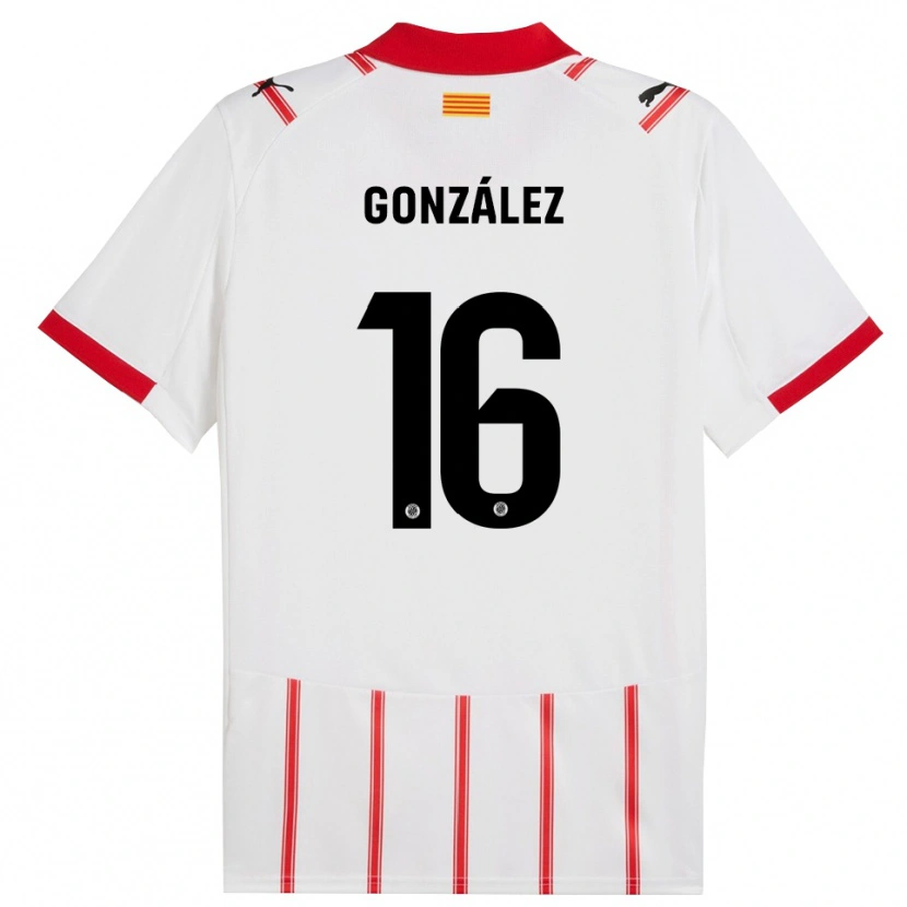 Danxen Dětské Lau González #16 Bílá Červená Domů Hráčské Dresy 2025/26 Dres