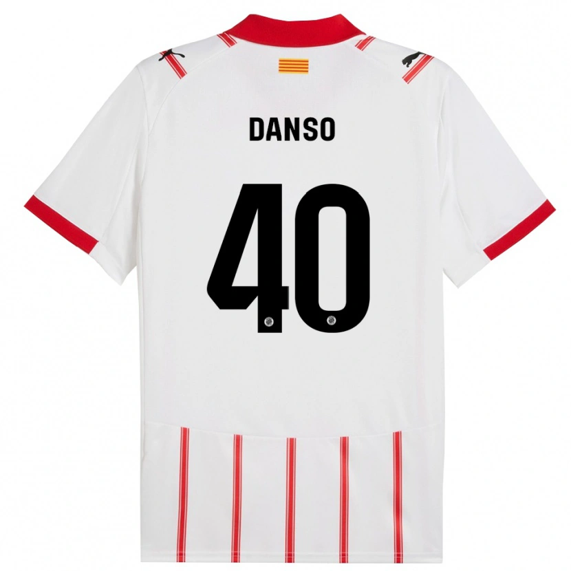 Danxen Dětské Jordi Danso #40 Bílá Červená Domů Hráčské Dresy 2025/26 Dres