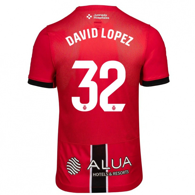 Danxen Dětské David López #32 Červená Černá Domů Hráčské Dresy 2025/26 Dres