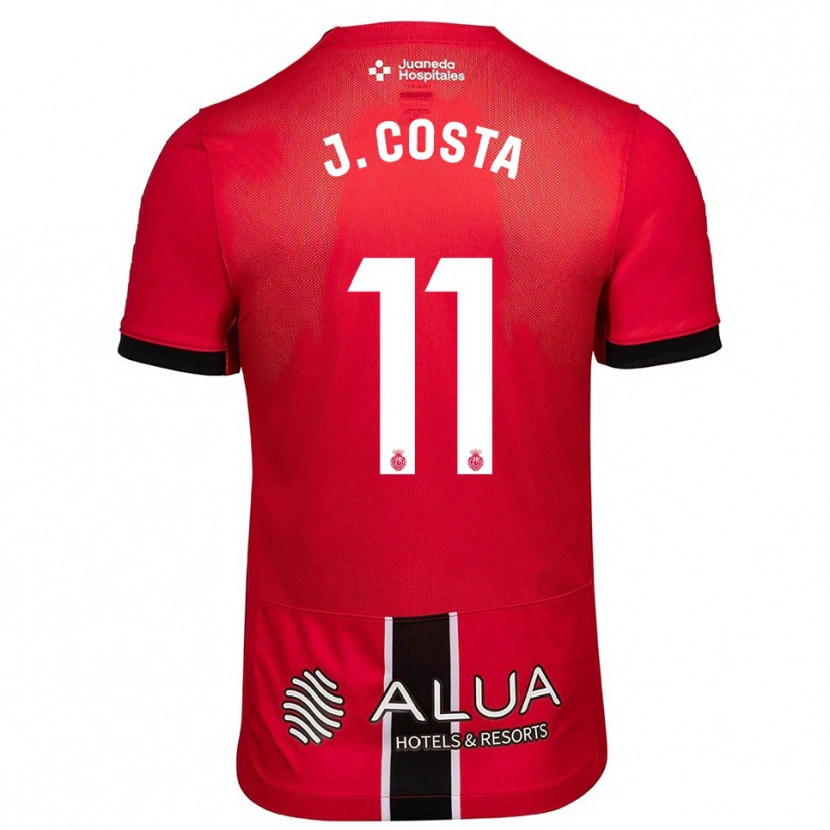 Danxen Dětské Jaume Costa #11 Červená Černá Domů Hráčské Dresy 2025/26 Dres