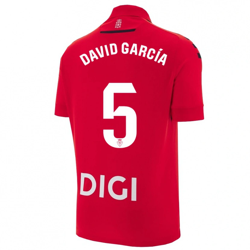 Danxen Dětské David García #5 Červená Černá Domů Hráčské Dresy 2025/26 Dres