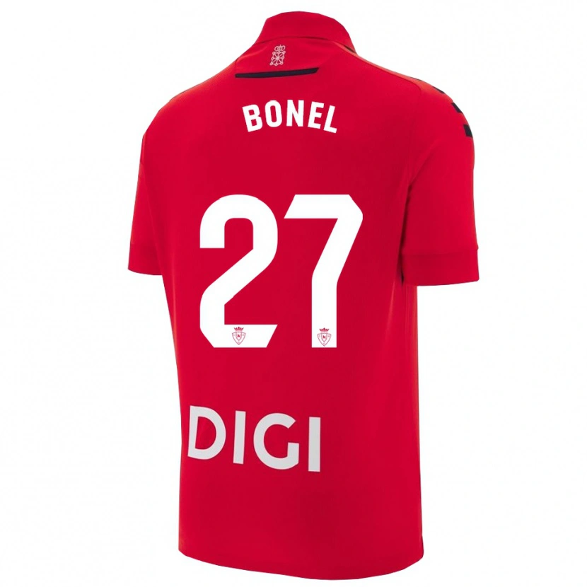 Danxen Dětské Aimar Bonel #27 Červená Černá Domů Hráčské Dresy 2025/26 Dres