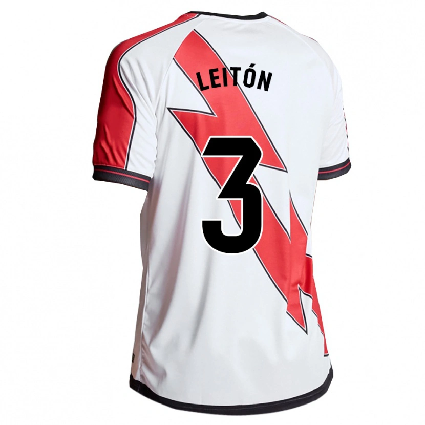 Danxen Dětské Diego Leitón #3 Bílá Červená Domů Hráčské Dresy 2025/26 Dres