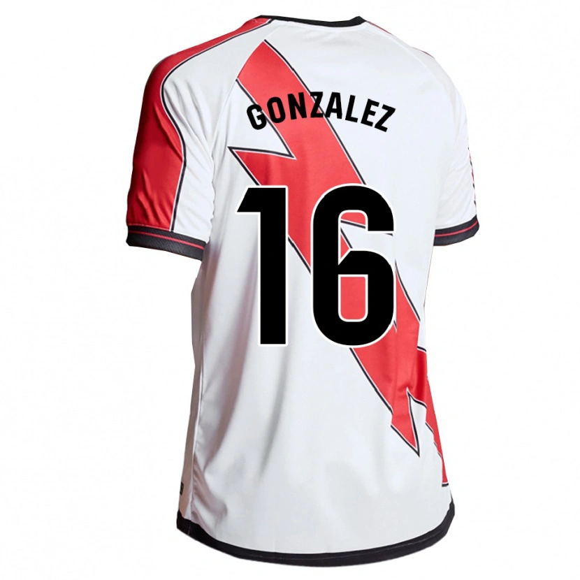 Danxen Dětské Aitor González #16 Bílá Červená Domů Hráčské Dresy 2025/26 Dres