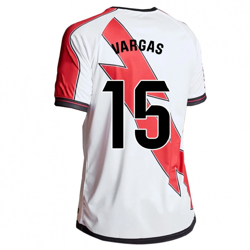 Danxen Dětské Rosario Vargas Sarasqueta #15 Bílá Červená Domů Hráčské Dresy 2025/26 Dres