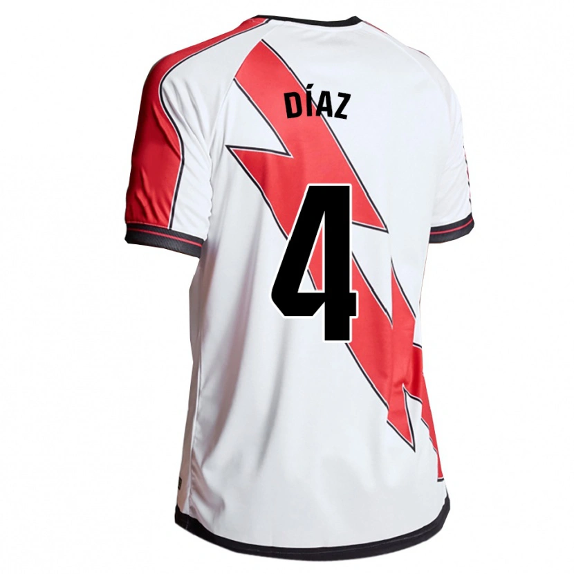 Danxen Dětské Pedro Díaz #4 Bílá Červená Domů Hráčské Dresy 2025/26 Dres
