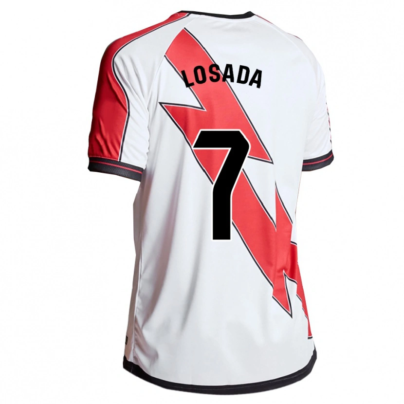 Danxen Dětské Juan Losada #7 Bílá Červená Domů Hráčské Dresy 2025/26 Dres