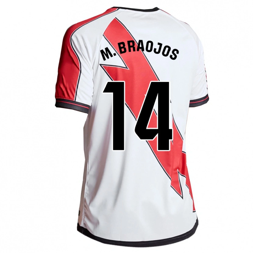 Danxen Dětské Mónica Braojos Pérez #14 Bílá Červená Domů Hráčské Dresy 2025/26 Dres
