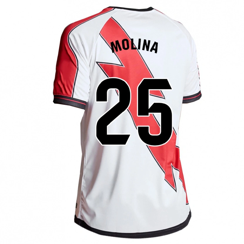 Danxen Dětské Adrián Molina #25 Bílá Červená Domů Hráčské Dresy 2025/26 Dres